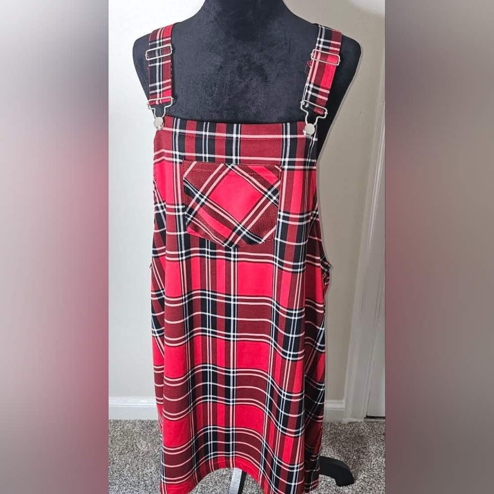 🆕 Womens Plus Size 2X Fashion Nova Plaid Overall Dress